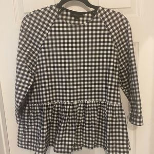 Victoria Beckham for Target Gingham Peplum Top Sz Small